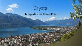  Presentation with panoramic - Amazing presentation theme having panoramic-view-of-lake-maggiore backdrop and a light blue colored foreground