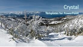  Presentation with mountain lake - Slide deck enhanced with panoramic view of lake tahoe background and a ocean colored foreground