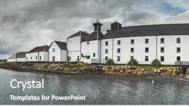  Presentation with rain sky - Colorful PPT theme enhanced with panoramic view of laphroaig distillery backdrop and a gray colored foreground