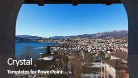  Presentation with view of rotterdam city - Theme with panoramic-view-of-lugano-city background and a tawny brown colored foreground