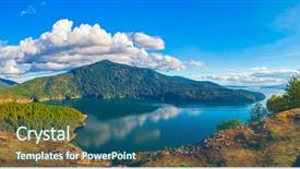  Presentation with pacific island - Slides consisting of panoramic view of maple bay background and a ocean colored foreground