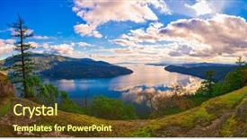  Presentation with pacific island - Beautiful presentation theme featuring panoramic view of maple bay backdrop and a tawny brown colored foreground