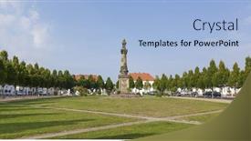  Presentation with war - Cool new PPT theme with panoramic-view-of-markt-square backdrop and a light blue colored foreground