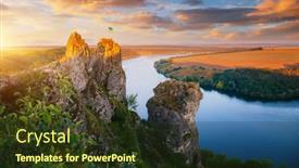  Presentation with earth eye - Cool new PPT theme with panoramic-view-of-meander backdrop and a tawny brown colored foreground