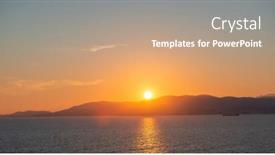  Presentation with sea sun - Slide set consisting of panoramic view of mediterranean sea sky and sun at golden sunset in palma de mallorca spain background and a coral colored foreground