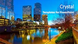  Presentation with melbourne - Presentation having panoramic view of melbourne background and a teal colored foreground