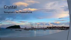  Presentation with nikola - PPT theme consisting of panoramic view of old budva background and a seafoam green colored foreground
