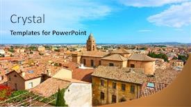  Presentation with panoramic - Cool new PPT theme with panoramic-view-of-old-italian backdrop and a arctic colored foreground