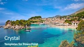  Presentation with panoramic - Cool new presentation with panoramic view of parga city backdrop and a ocean colored foreground