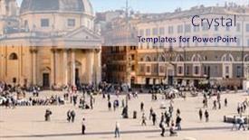  Presentation with peter - Colorful PPT theme enhanced with panoramic view of piazza del popolo and st peter's basilica rome italy backdrop and a sky blue colored foreground