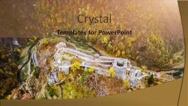  Presentation with romania history hunyad castle - Beautiful presentation design featuring panoramic-view-of-poenari-castle backdrop and a coral colored foreground