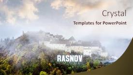  Presentation with arizona sunset view - Beautiful theme featuring panoramic-view-of-rasnov-fortress backdrop and a lemonade colored foreground