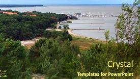  Presentation with resort - Beautiful slide deck featuring panoramic-view-of-resort-nida backdrop and a tawny brown colored foreground