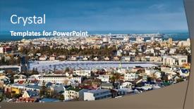  Presentation with atlantic city - Audience pleasing slides consisting of panoramic-view-of-reykjavik-city backdrop and a teal colored foreground