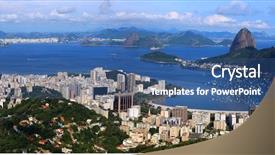  Presentation with panoramic - Beautiful presentation theme featuring panoramic view of rio de backdrop and a ocean colored foreground