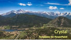  Presentation with mountain view - Presentation theme featuring prospect mountain estes park background and a tawny brown colored foreground