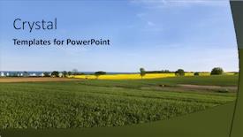  Presentation with rural - Theme enhanced with panoramic-view-of-rural-landscape background and a light blue colored foreground