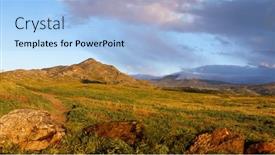  Presentation with diamond - Slide set with panoramic-view-of-scenic-diamond background and a light blue colored foreground