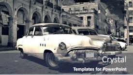  Presentation with panoramic - Beautiful PPT theme featuring panoramic-view-of-shabby-old backdrop and a  colored foreground