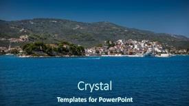  Presentation with aerial view of cape town - Theme consisting of panoramic-view-of-skiathos-town background and a ocean colored foreground