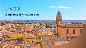  Presentation with panoramic - Audience pleasing theme consisting of panoramic-view-of-small-italian backdrop and a arctic colored foreground