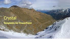  Presentation with mountain view - Beautiful presentation theme featuring panoramic view of stelvio pass backdrop and a tawny brown colored foreground