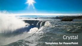  Presentation with falls - PPT layouts having panoramic-view-of-the-american background and a dark gray colored foreground