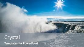  Presentation with falls - Beautiful theme featuring panoramic-view-of-the-american backdrop and a gray colored foreground