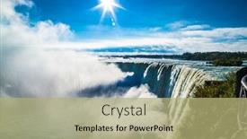 Presentation with falls - Beautiful theme featuring panoramic-view-of-the-american backdrop and a mint green colored foreground