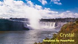  Presentation with falls - Cool new presentation theme with panoramic-view-of-the-american backdrop and a tawny brown colored foreground