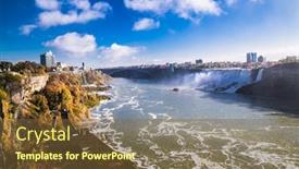  Presentation with falls - Cool new PPT layouts with panoramic-view-of-the-american backdrop and a tawny brown colored foreground