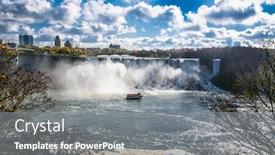  Presentation with falls - Presentation design with panoramic-view-of-the-american background and a gray colored foreground