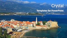  Presentation with dental panoramic x ray - Presentation featuring panoramic view of the budva background and a teal colored foreground