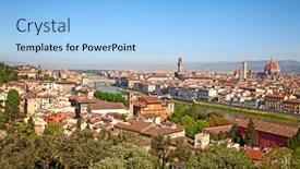  Presentation with panoramic - Presentation theme enhanced with panoramic view of the florence italy background and a light blue colored foreground