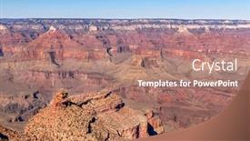  Presentation with grand canyon - Beautiful presentation design featuring panoramic-view-of-the-mountainous backdrop and a coral colored foreground