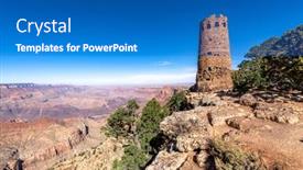  Presentation with grand canyon - Presentation design having panoramic-view-of-the-mountainous background and a teal colored foreground