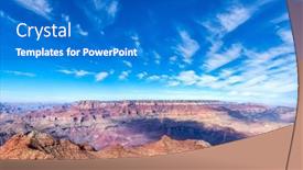  Presentation with grand canyon - Presentation theme consisting of panoramic-view-of-the-mountainous background and a cobalt blue colored foreground
