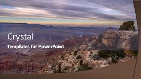  Presentation with grand canyon - Beautiful presentation theme featuring panoramic-view-of-the-mountainous backdrop and a gray colored foreground