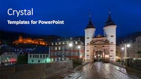  Presentation with panoramic - PPT theme featuring panoramic-view-of-the-old background and a dark gray colored foreground