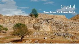  Presentation with panoramic - Presentation featuring panoramic-view-of-the-ruins background and a teal colored foreground