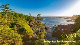  Presentation with pacific island - Amazing slides having panoramic view of the shoreline backdrop and a tawny brown colored foreground