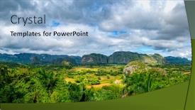  Presentation with panoramic - Beautiful presentation theme featuring panoramic-view-of-the-vi backdrop and a light blue colored foreground