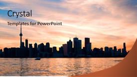  Presentation with toronto - Presentation theme consisting of panoramic view of toronto city background and a lemonade colored foreground