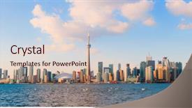  Presentation with toronto - Theme having panoramic view of toronto skyline background and a lemonade colored foreground