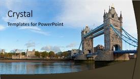  Presentation with london - PPT layouts enhanced with panoramic view of tower bridge background and a light blue colored foreground