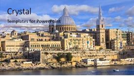  Presentation with view of the vinales valley - Slide set consisting of panoramic view of valletta malta background and a light blue colored foreground