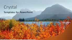  Presentation with banff national park - Slide deck having panoramic view of vermilion lakes scenic area in banff national park background and a light blue colored foreground