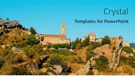  Presentation with panoramic - Slide set consisting of panoramic-view-of-vilanova-de background and a cyan colored foreground