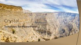  Presentation with oman - PPT theme featuring panoramic-view-of-wadi-ghul background and a coral colored foreground
