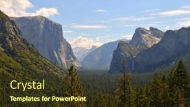  Presentation with yosemite - Slide set with panoramic view of yosemite national park in california usa background and a tawny brown colored foreground